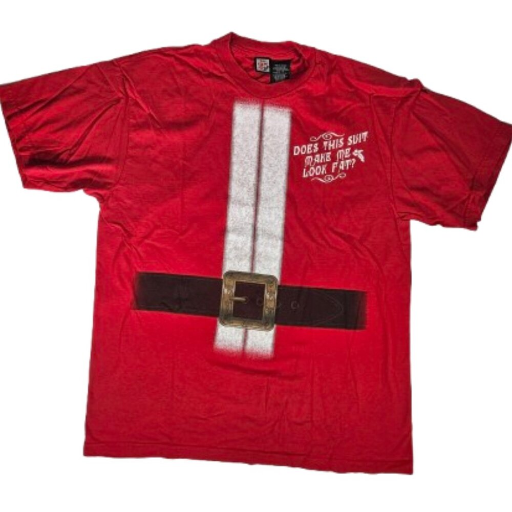 Dec. 25 Santa Suit T-shirt Red Short Sleeve Men's Size L 42/44 Christmas